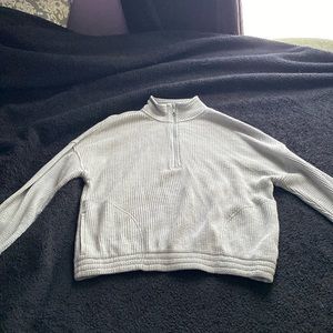 Quarter zip waffle sweatshirt